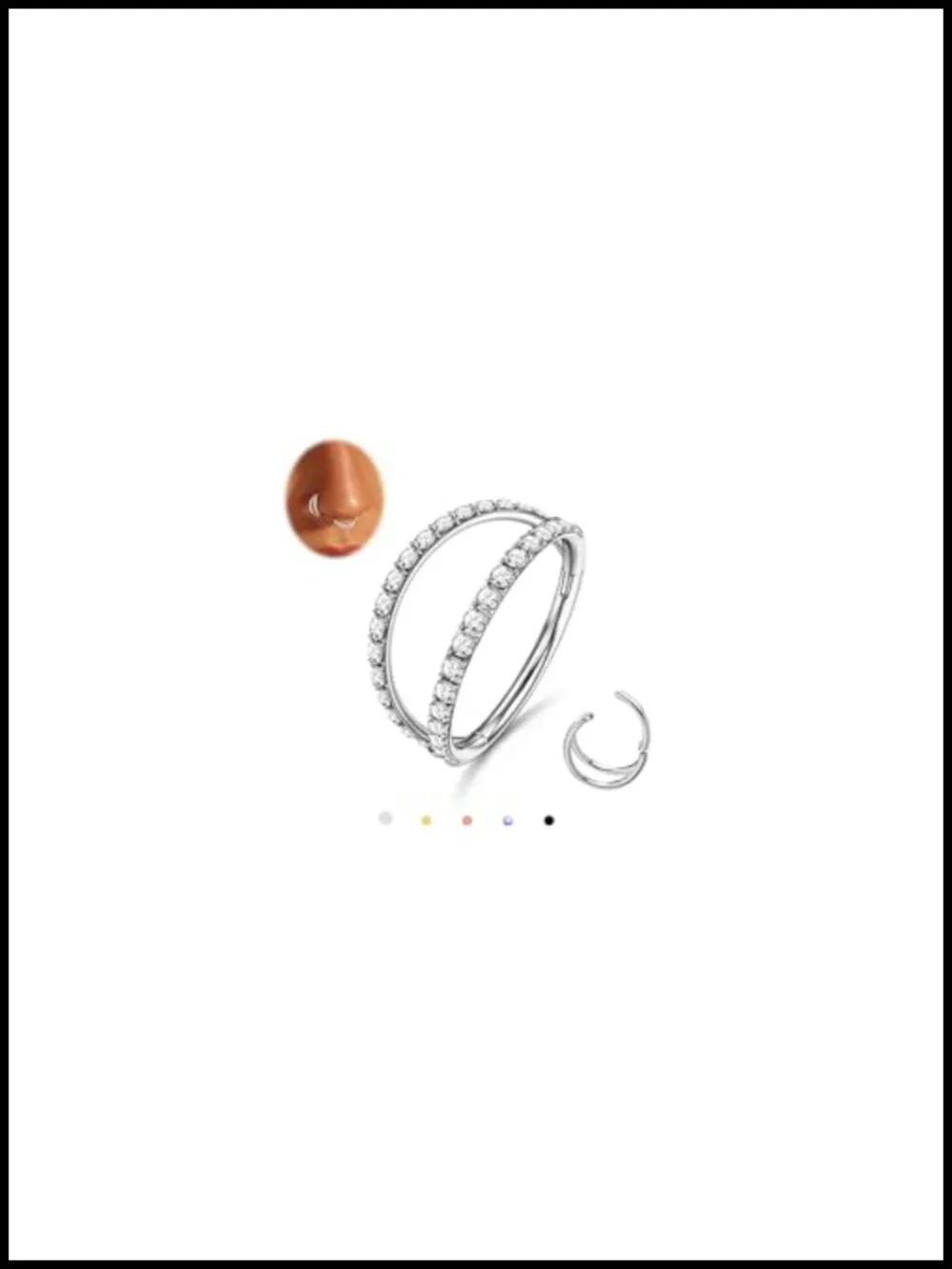 G23 Titanium Nose Rings Hoops 16G 18G 20G Double Hoop Septum Cartilage Earrings